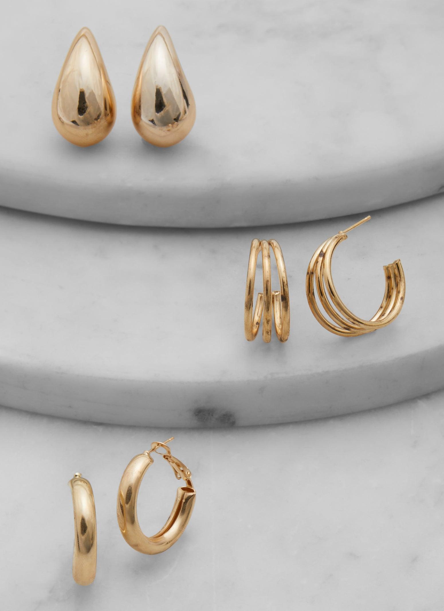 Assorted Stud and Hoop Earring Set of 6 Female Product Image