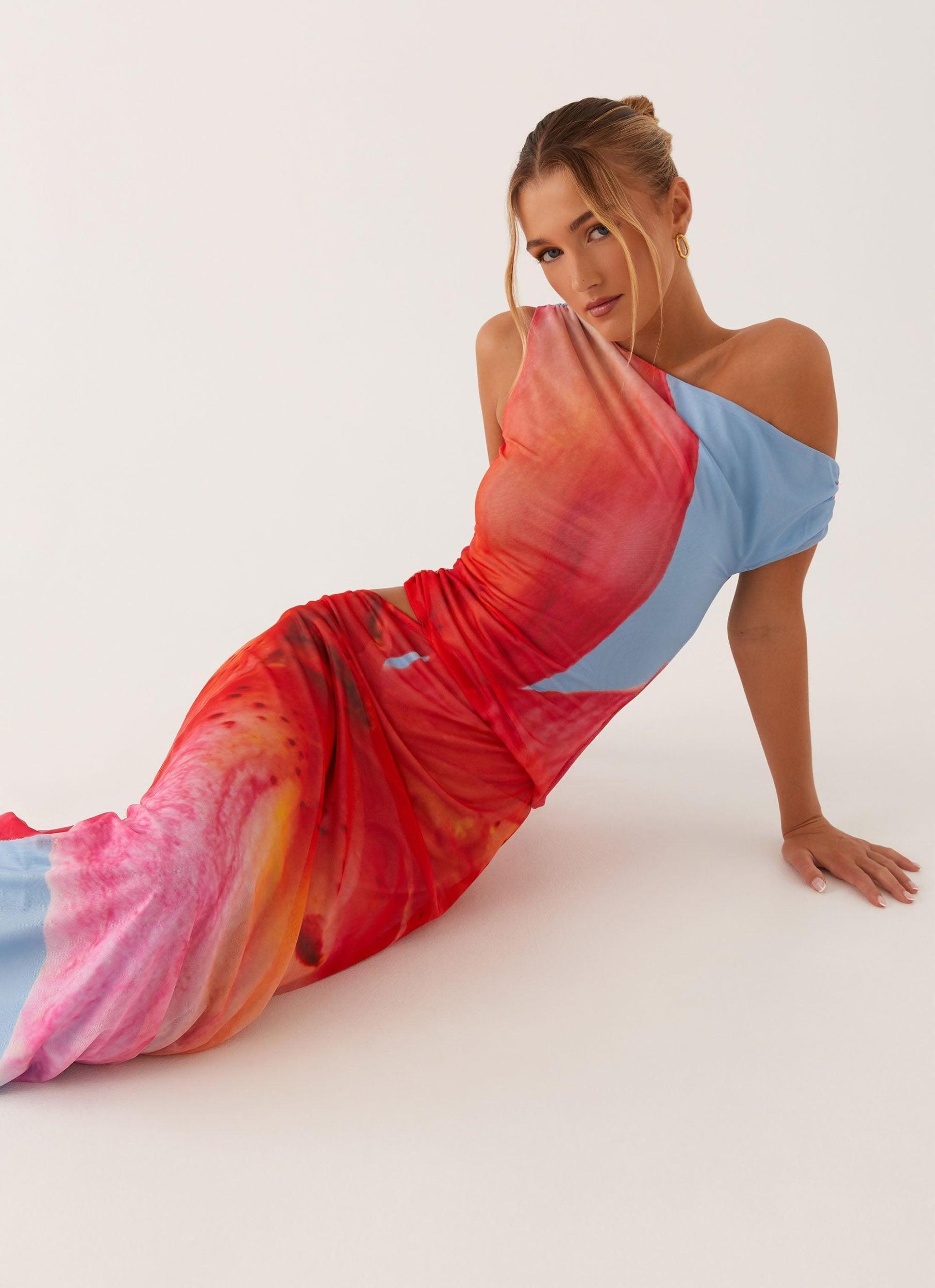 Santa Monica Maxi Dress - Blue Floral Product Image