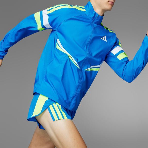 adidas Adizero Retro Running Jacket Blue S Mens Product Image