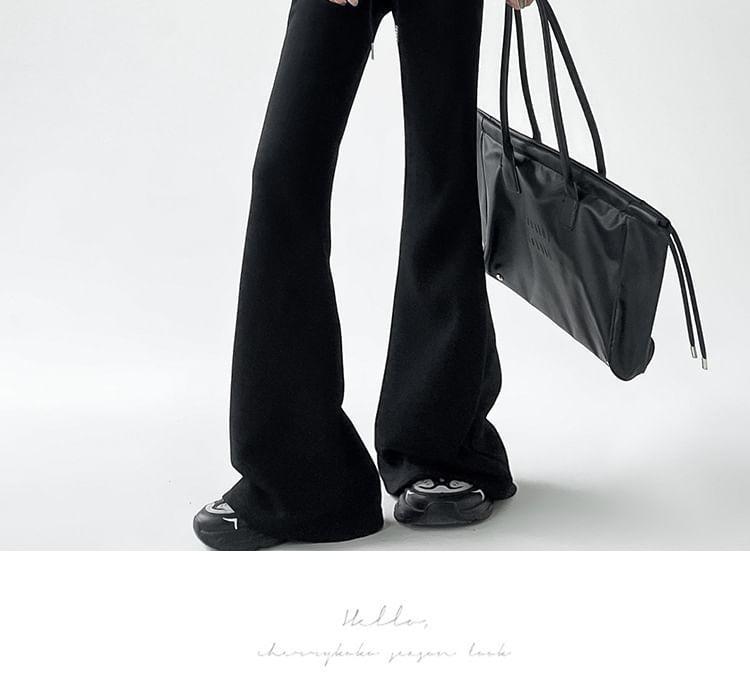 Drawstring Waist Plain Flared Sweatpants (Various Designs) Product Image