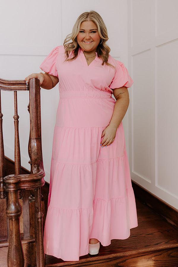 Simply Sweet Maxi Dress in Pink Curves Product Image