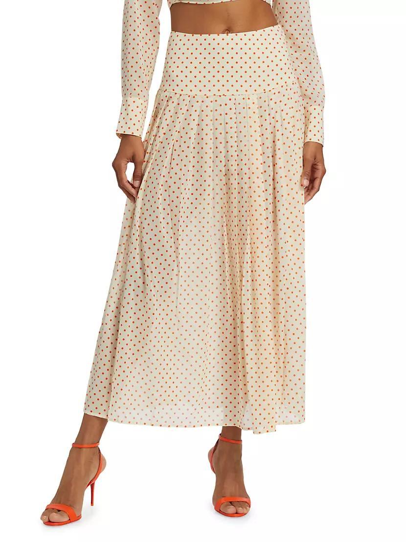 Kensington Silk Polka Dot Maxi Skirt Product Image