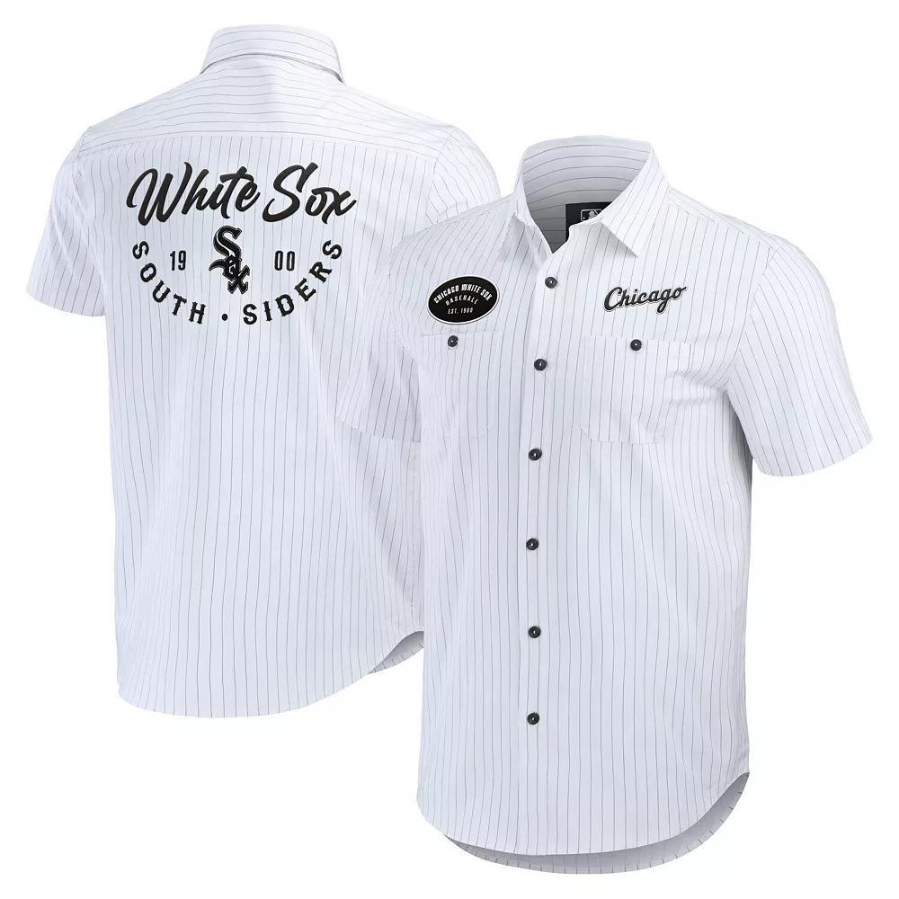 Mens Darius Rucker Collection by Fanatics Chicago Sox Pin Stripe Short Sleeve Button-Up Shirt Product Image