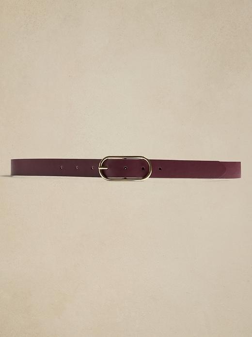 Leather Oval Buckle Belt Product Image