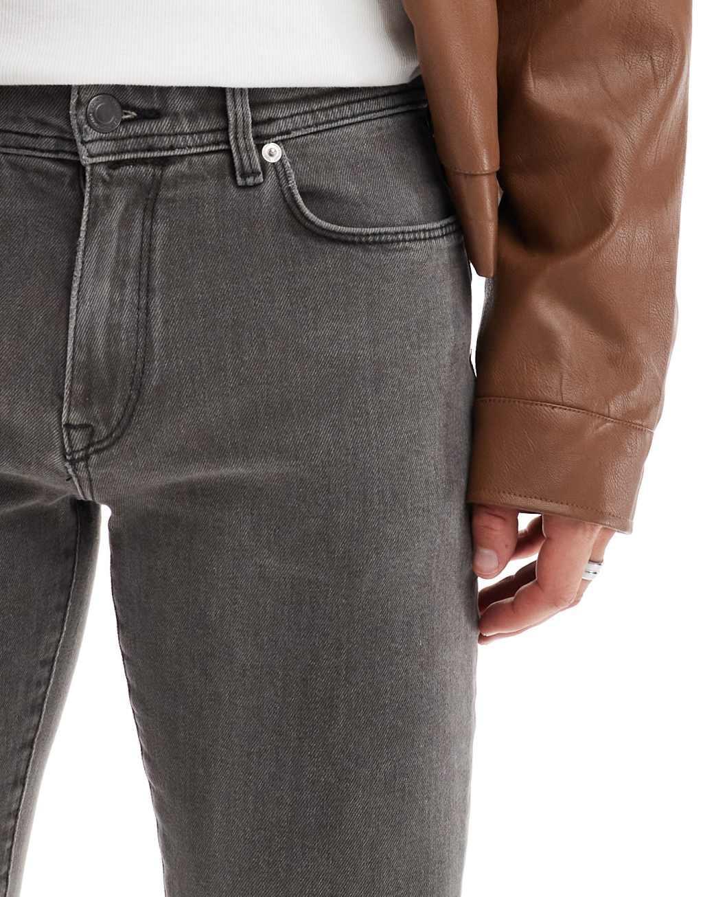 River Island skinny mercury jeans in dark gray Product Image