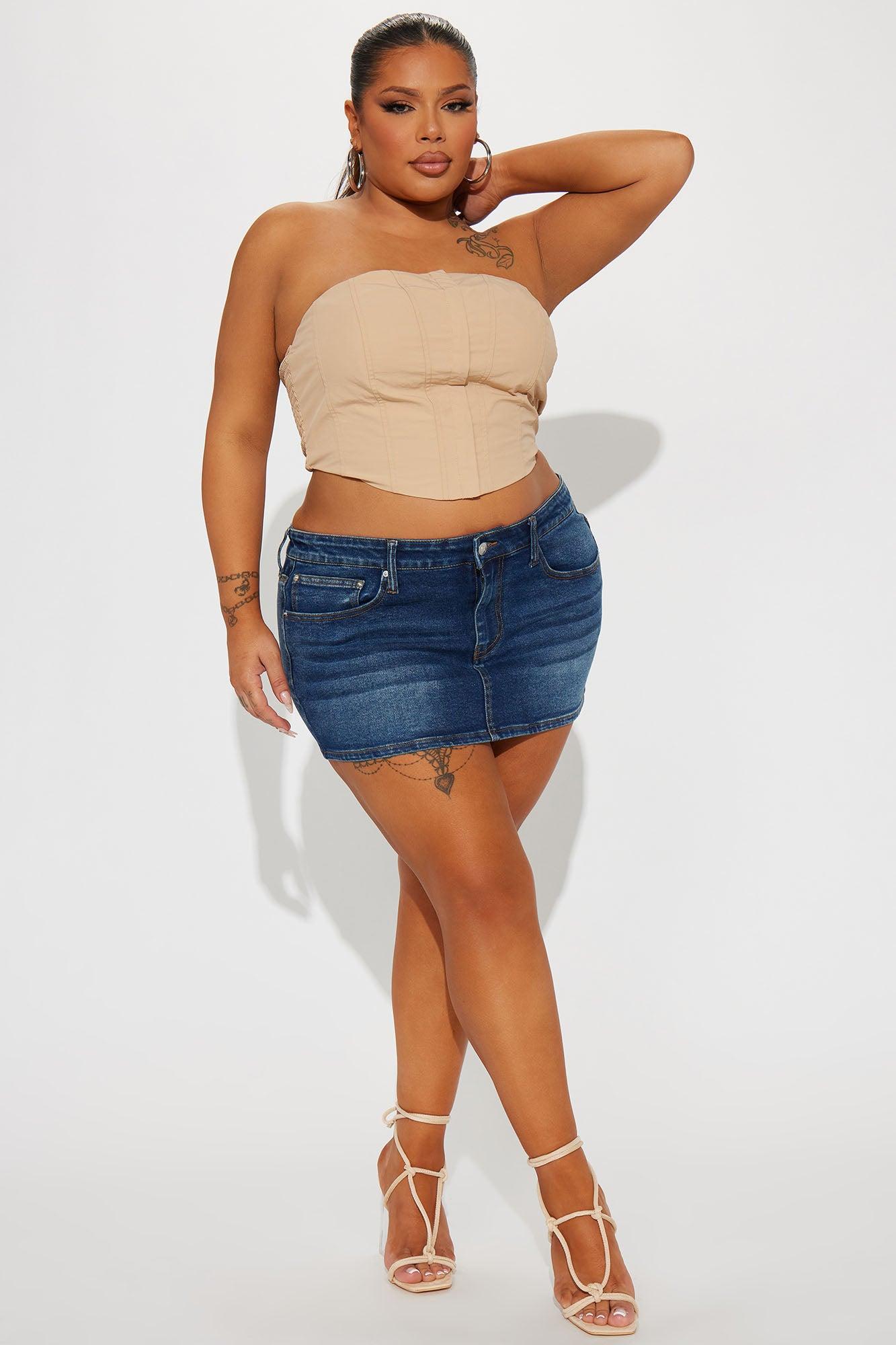 The OG Denim Micro Mini Skirt - Dark Wash Product Image