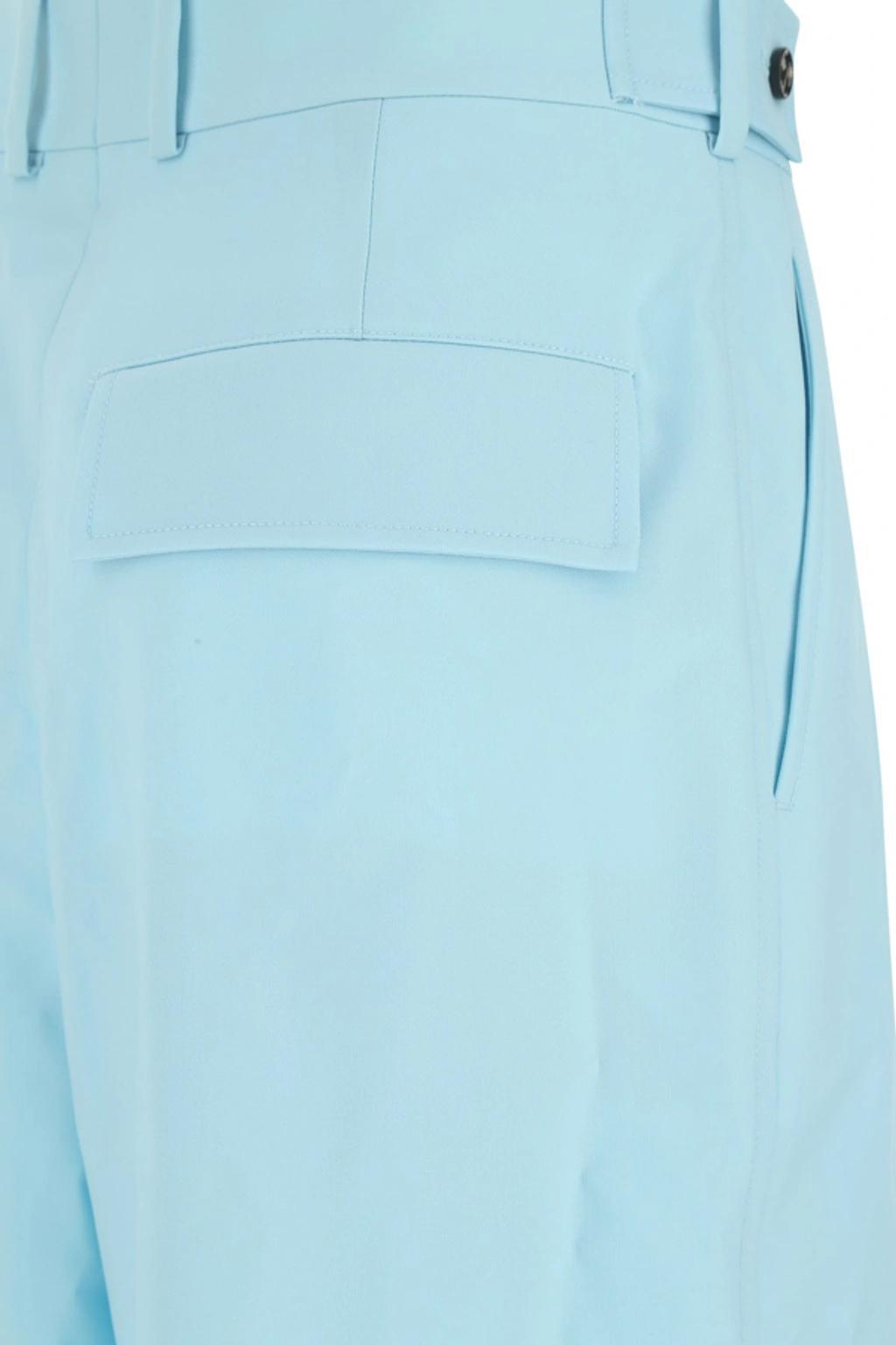 BOTTEGA VENETA Light Blue Tapered Wool Twill Trousers Product Image