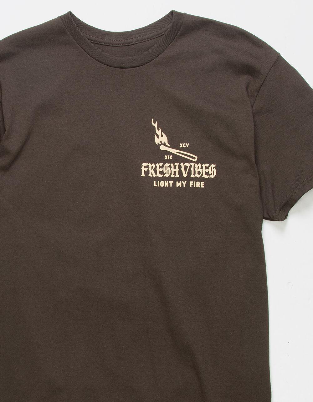 FRESH VIBES Light My Fire Mens Tee - BROWN Product Image