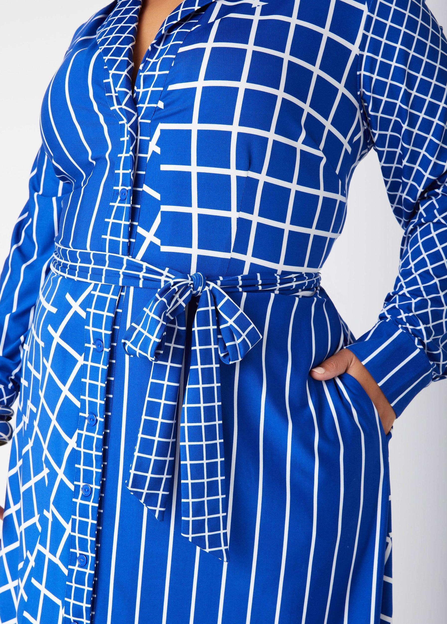 Printed Belted Shirtdress Product Image