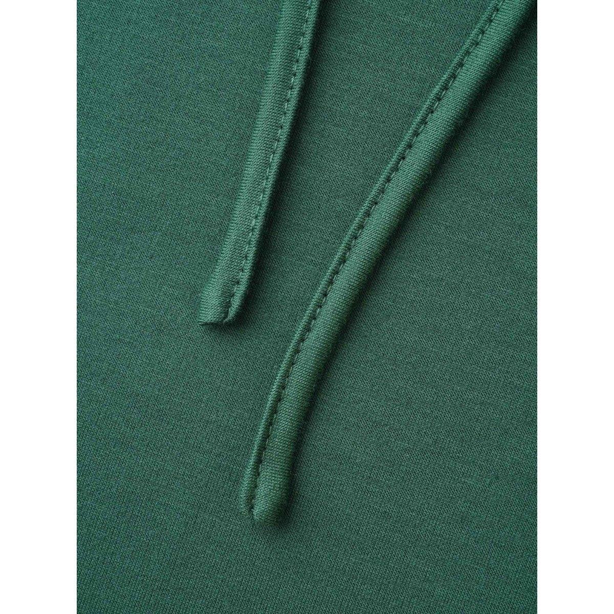 Plus Size Hooded Drawstring Asymmetrical Hem Sweatshirt Women DarkGreen Casual Drawstring Loose Hooded Everyday Sweatshirts BloomChic 28/5X Product Image