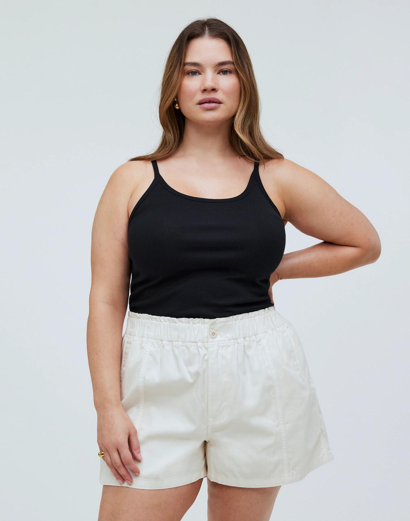 Plus Pull-On Paperbag Shorts: Garment-Dyed Edition Product Image