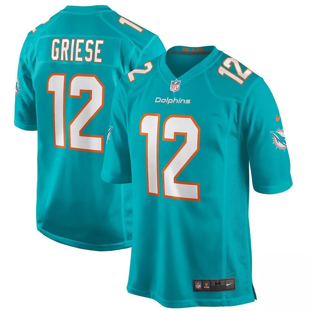 Men's Nike Bob Griese Aqua Miami Dolphins Game Retired Player Jersey, Size: 2XL, Turquoise A Product Image