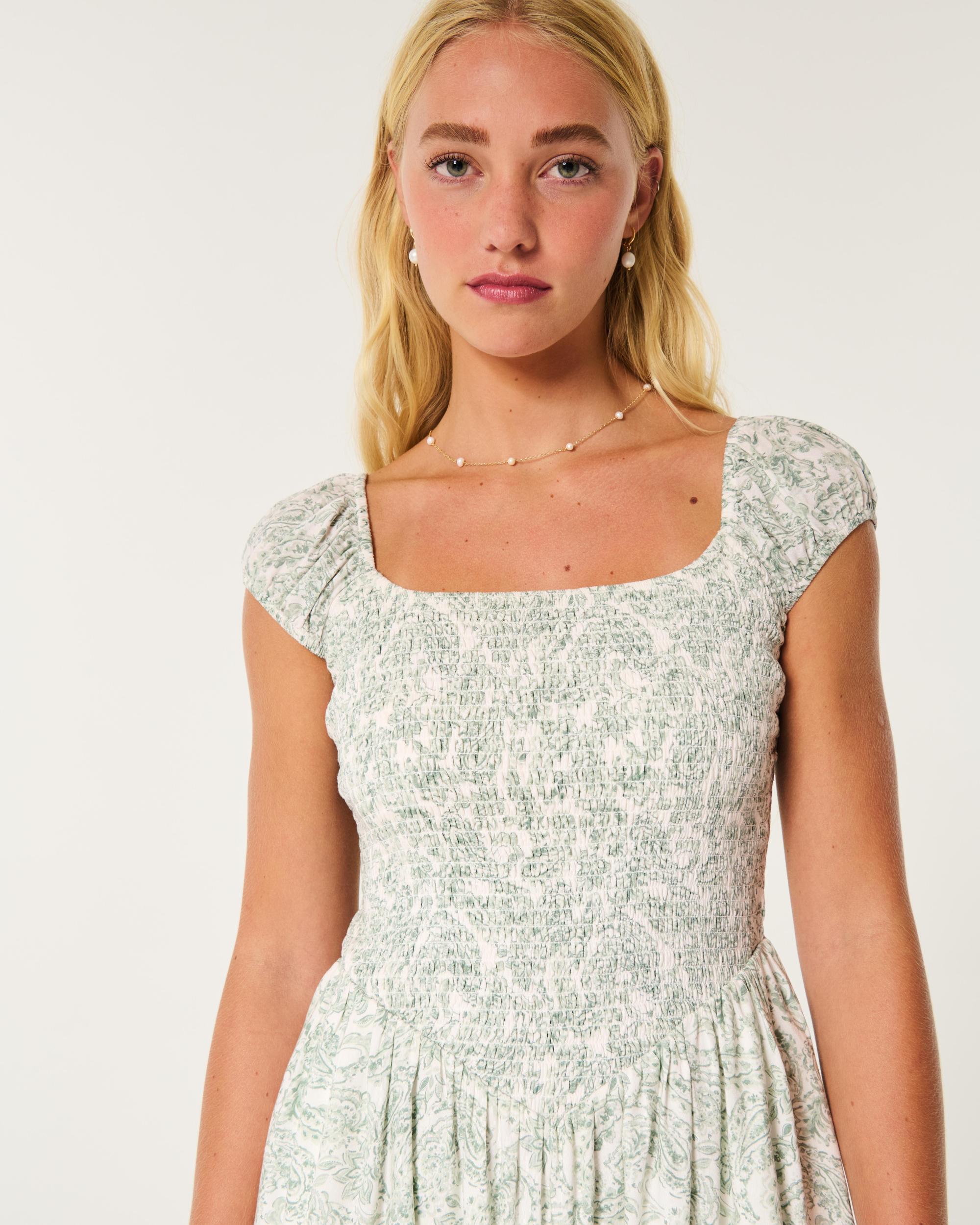 Smocked V-Waist Mini Skort Dress Product Image