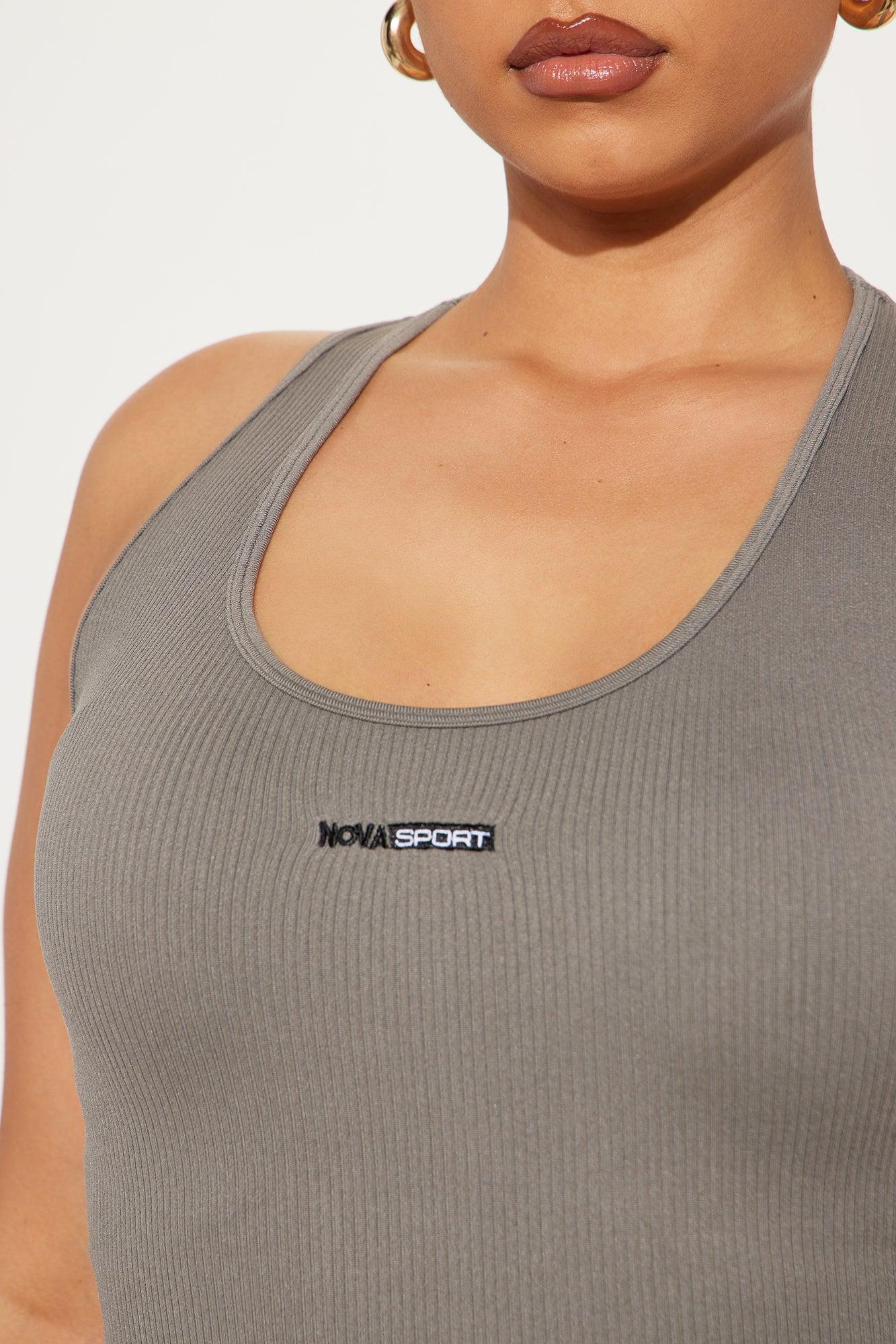 Court Cutie Effortless Seamless Active Top - Charcoal Product Image