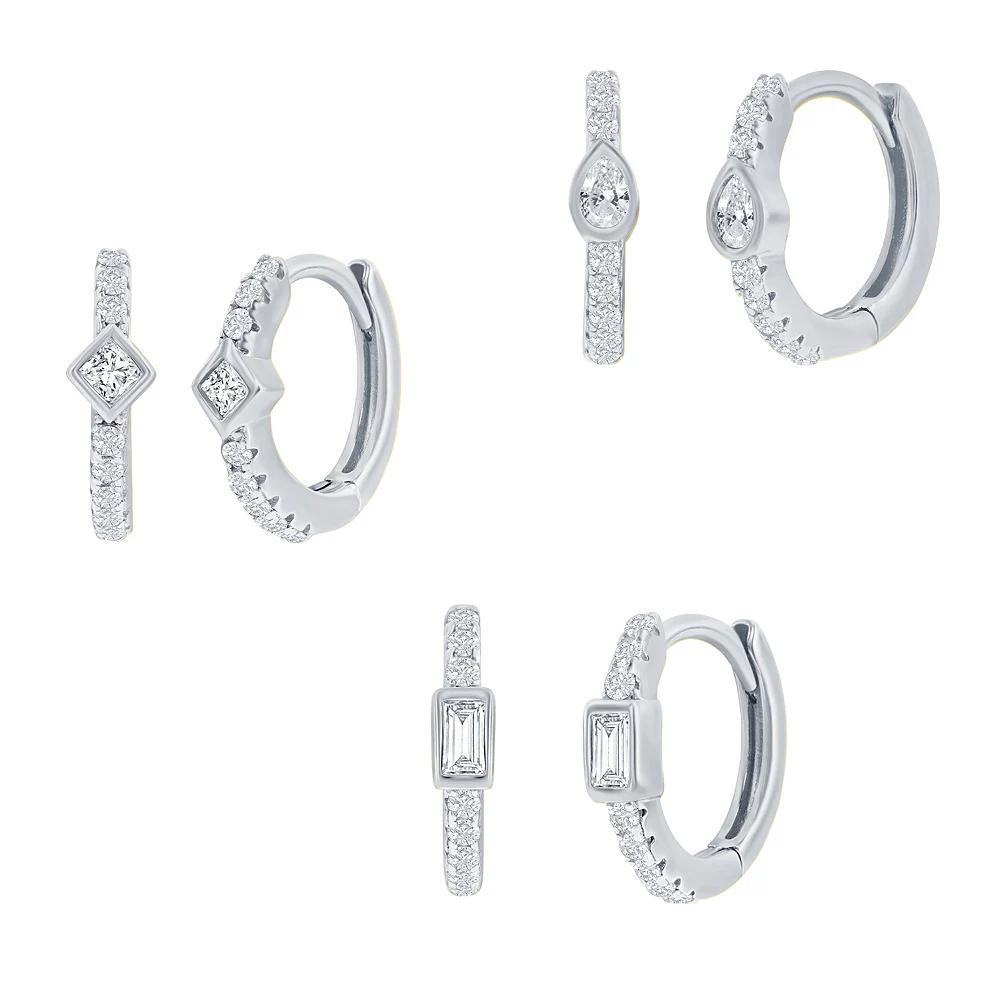 Argento Bella Sterling Silver Pear Shaped Cubic Zirconia Set, Women's Product Image