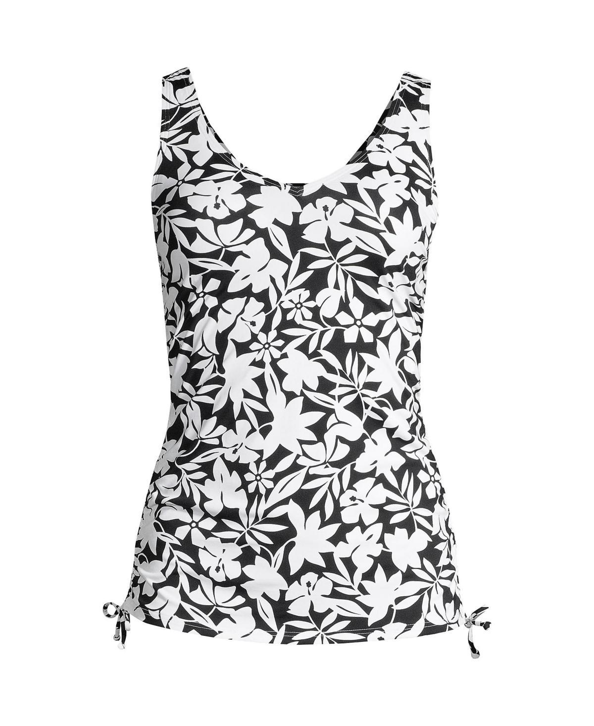 Womens Lands End Ruched UPF 50 Underwire DD-Cup Tankini Swim Top Deep Blue Product Image
