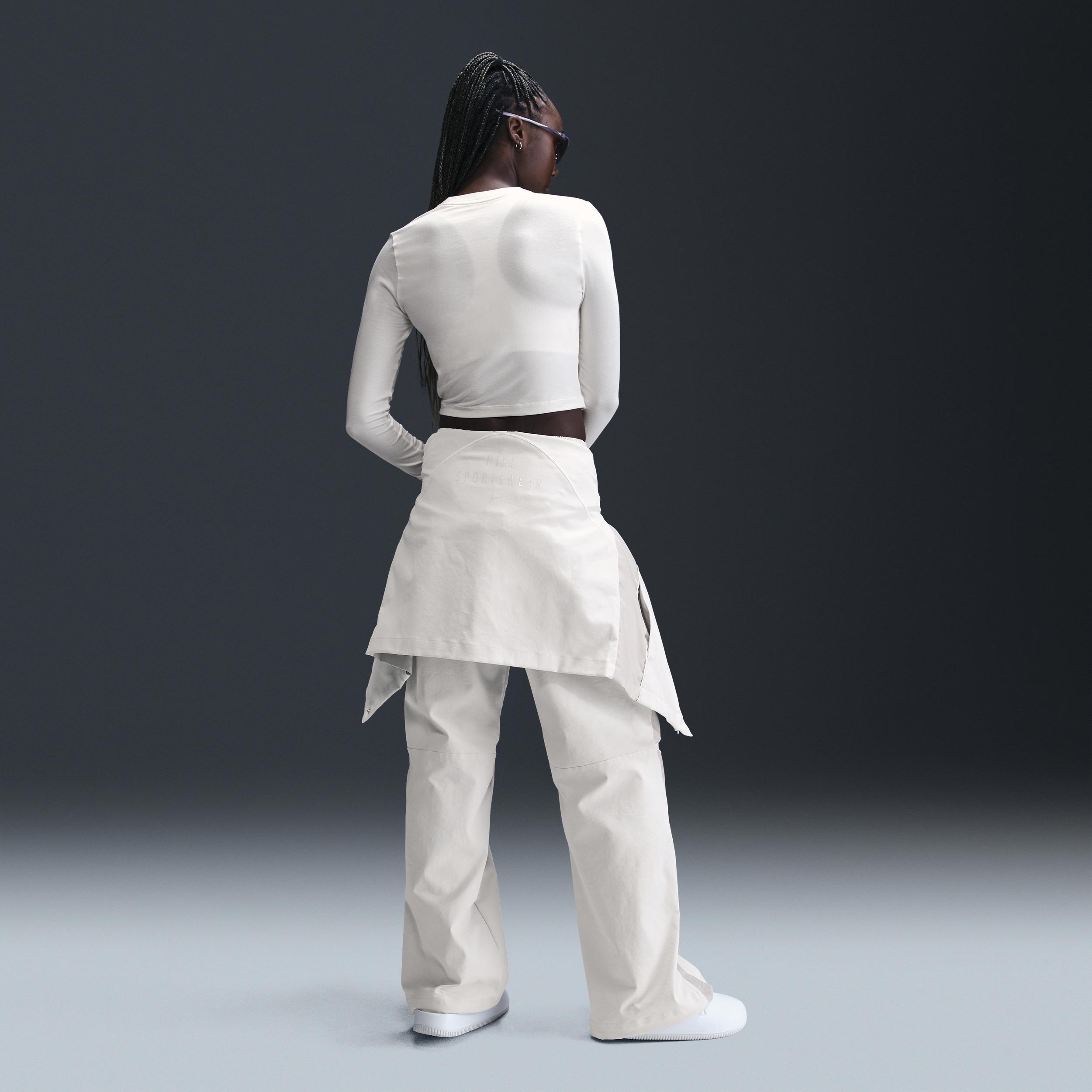 Nike Womens Sportswear Chill Knit Long-Sleeve Slim Crop Top Product Image