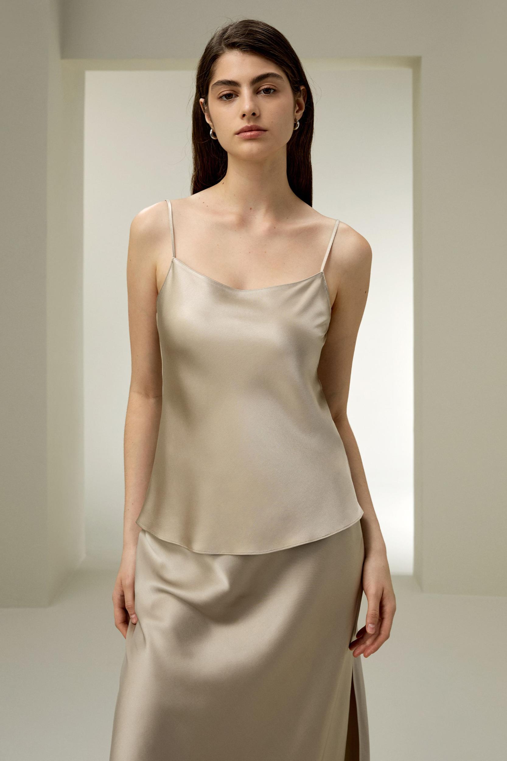 Double-Faced Silk Charmeuse Camisole Product Image
