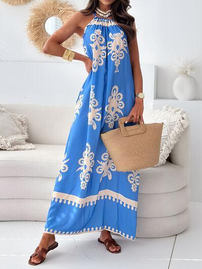 Printed Spaghetti Strap Sleeveless Maxi Dress Product Image
