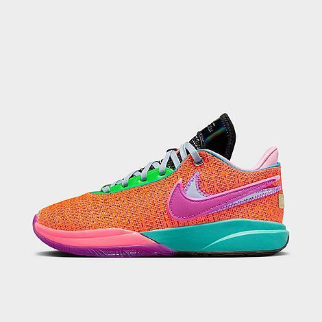 Nike Mens Lebron James Nike Lebron XX - Mens Basketball Shoes Black/White/Metallic Gold Product Image