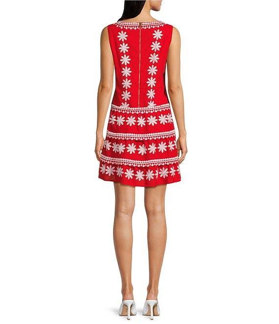 SAIL to SABLE Embroidered Square Neck Sleeveless A-Line Mini Dress Product Image