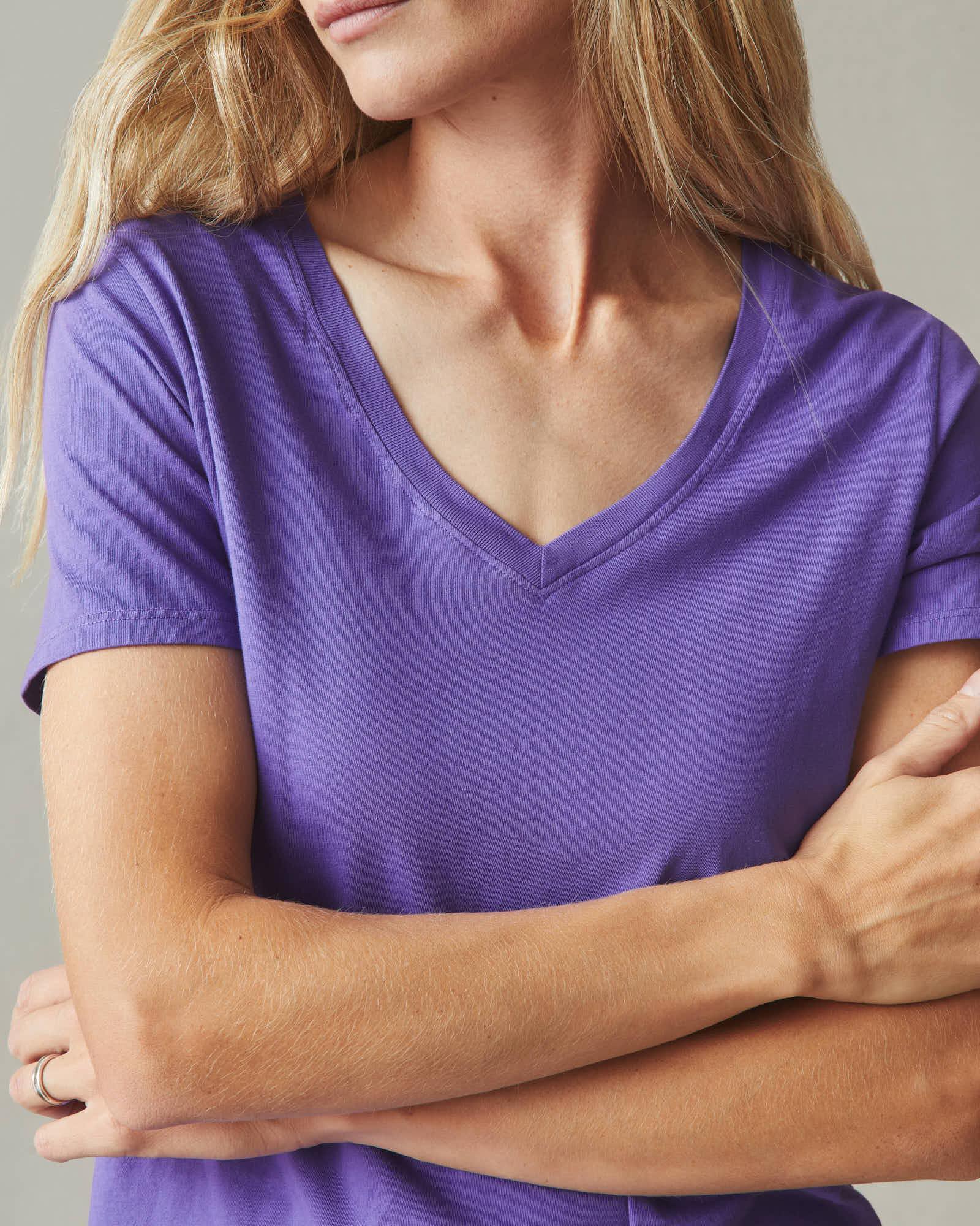 Women's Classic Cotton V-Neck Tee - Ultra Violet Product Image