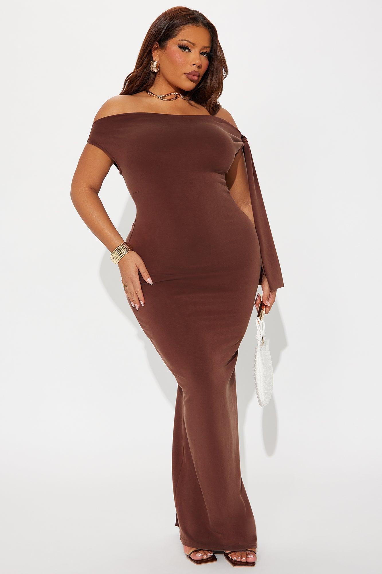 Paris Knotted Maxi Dress - Chocolate Product Image