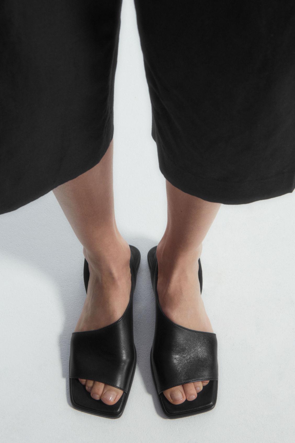 LEATHER SLINGBACK SANDALS Product Image