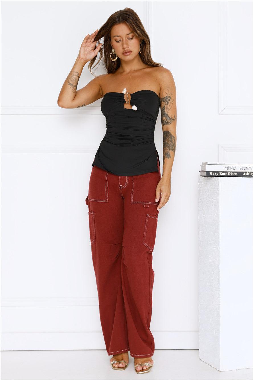 Island Heatwave Strapless Top Black Product Image