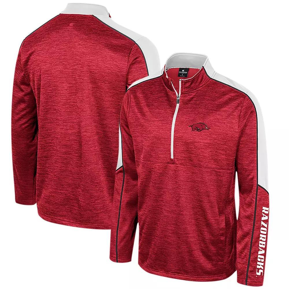 Men's Colosseum Crimson Alabama Crimson Tide Marled Half-Zip Jacket, Size: Small, Red Product Image
