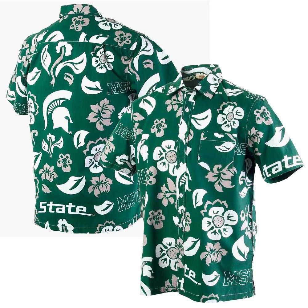 Men's Wes & Willy Green Michigan State Spartans Floral Button-Up Shirt, Size: 2XL Product Image