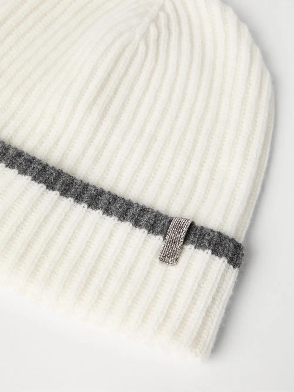 BRUNELLO CUCINELLI Contrast Cashmere Beanie In Neutrals Product Image
