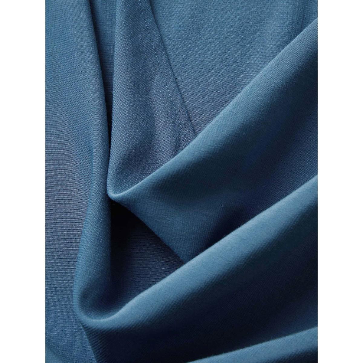 Plus Size Aegean Cowl Neck Plain Bell Sleeve Blouse Women Work From Home Elbow-length sleeve Cowl Neck Work Blouses BloomChic 14-16/1X Product Image