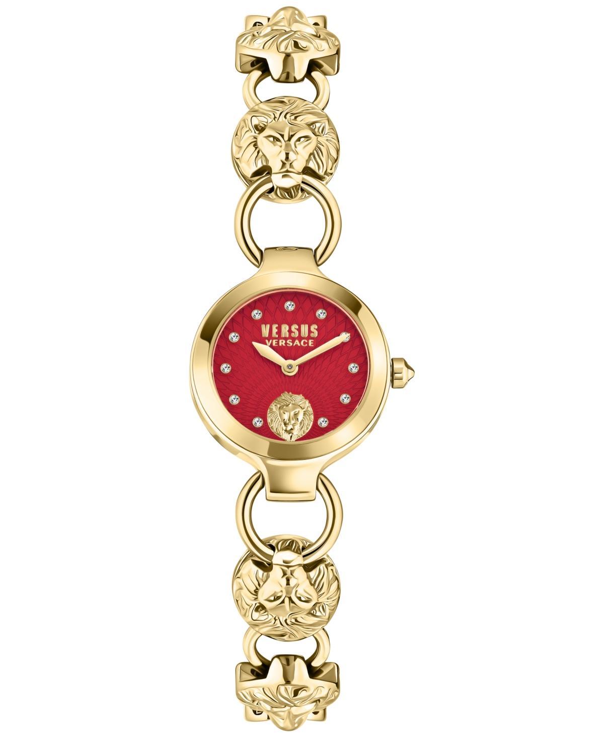 Versace Versus Versace Womens Broadwood Petite Analog Red Dial Gold Stainless Steel Bracelet Watch Product Image