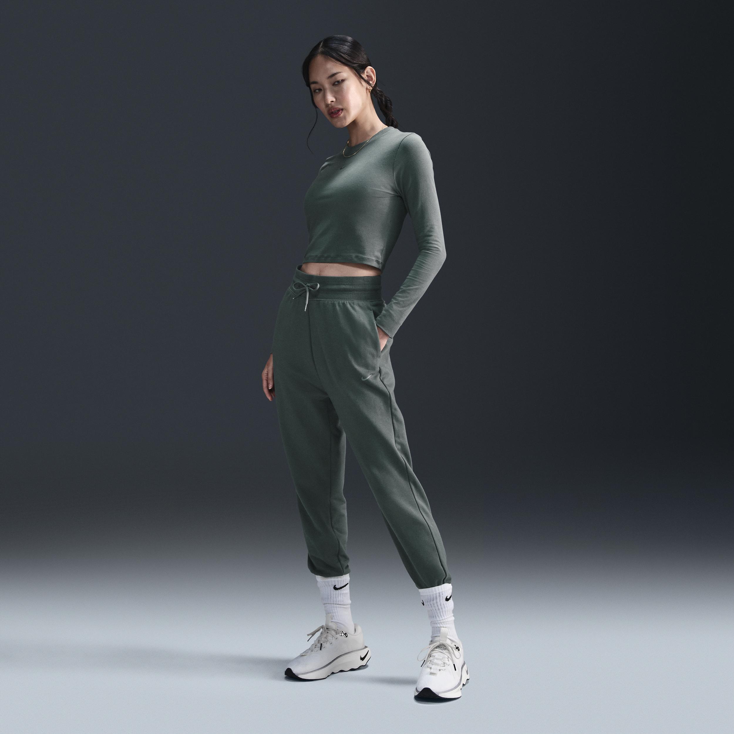 Nike Womens Dri-FIT One High-Waisted 7/8 French Terry Jogger Pants Product Image