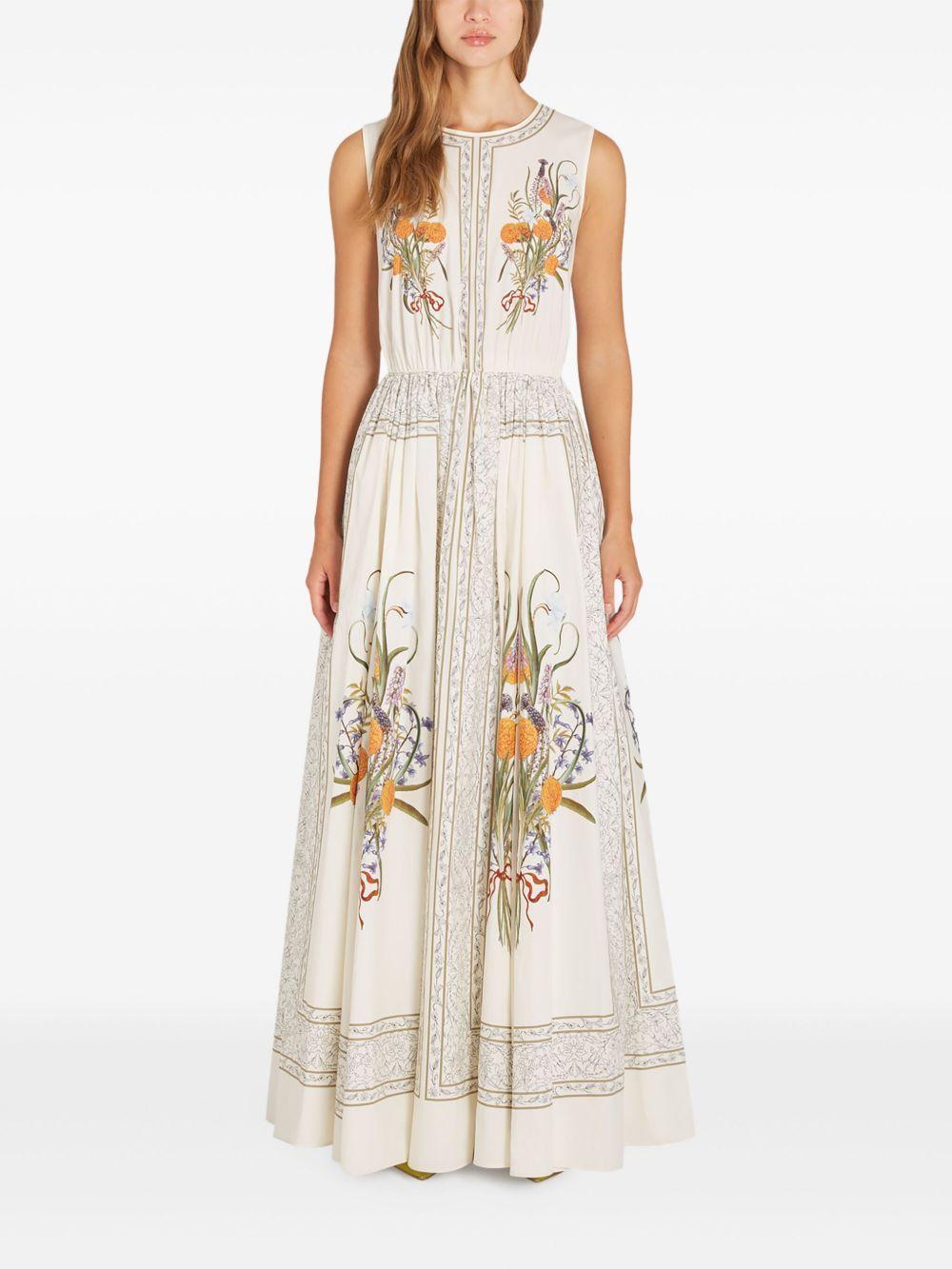 Marigold Bouquets-print poplin dress Product Image
