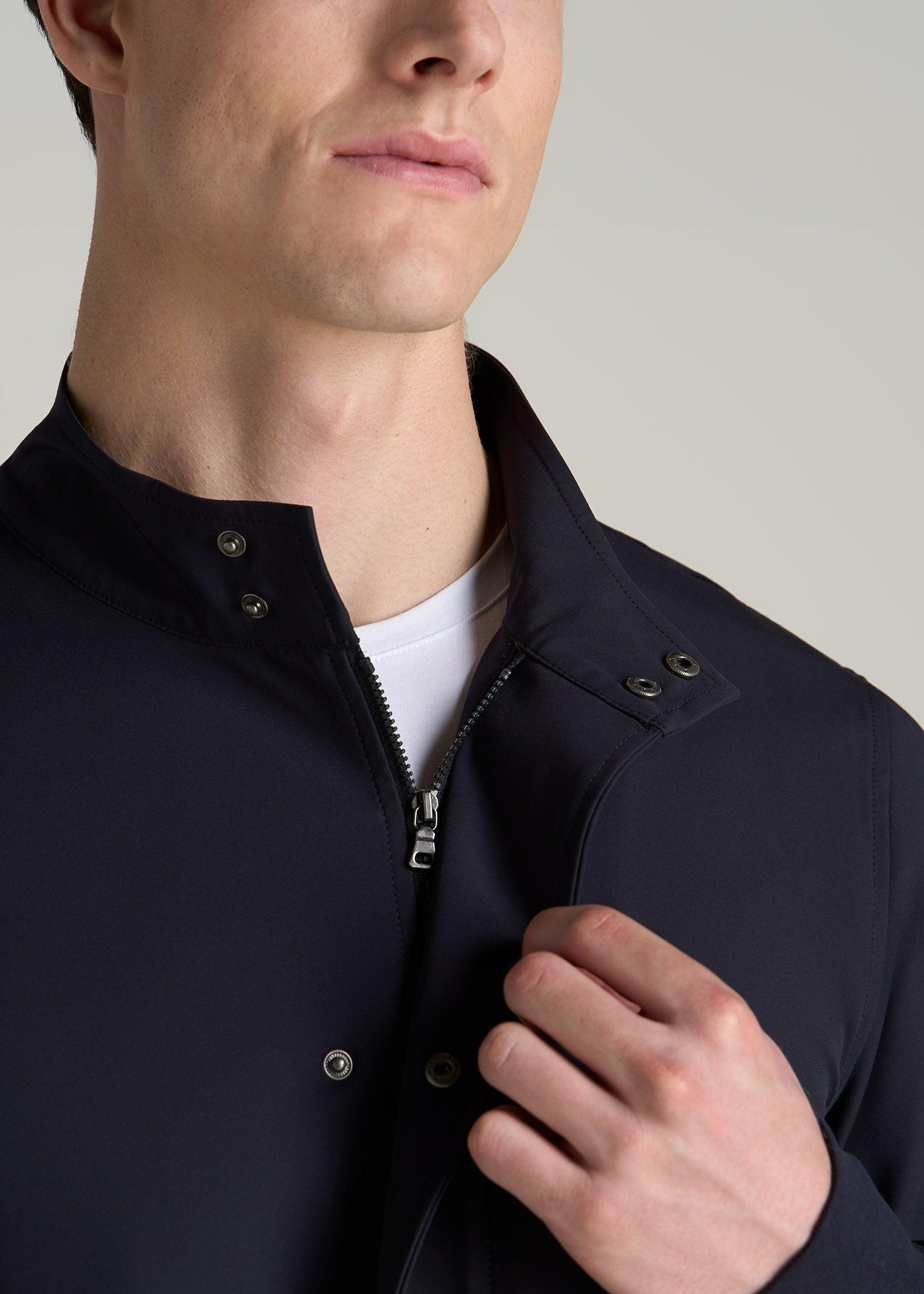 Motion Bomber Jacket for Tall Men in Deep Navy Product Image