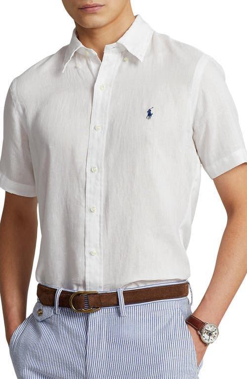 Mens Classic-Fit Short-Sleeve Linen Shirt Product Image
