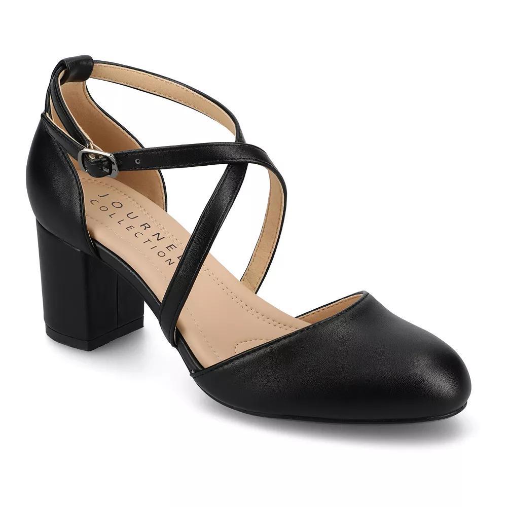 Journee Foster Women's Pumps, Size: 6.5, Black Pu Product Image