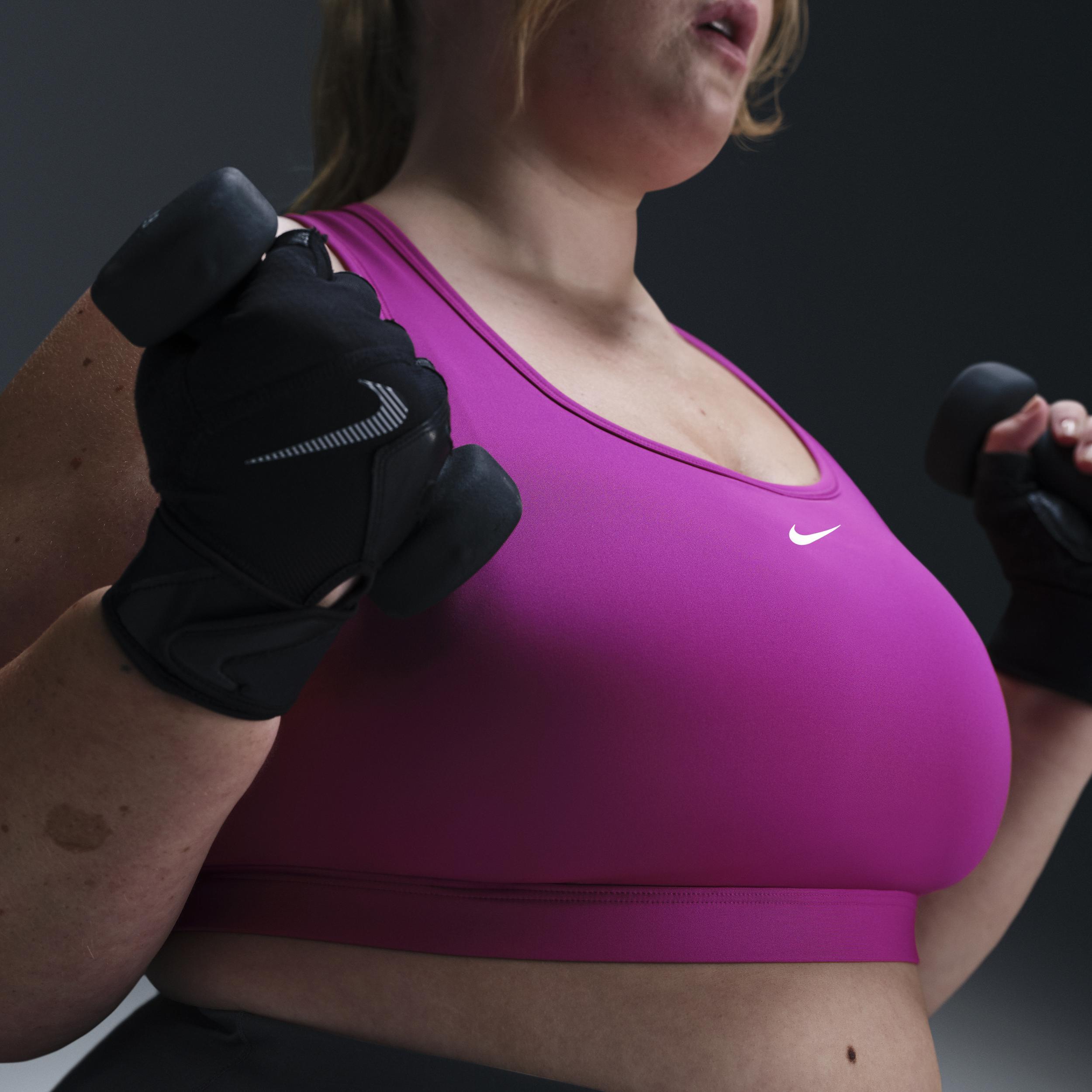 Plus Size Nike Swoosh Medium Padded Sports Bra, Women's, Size: 2XL, Pink Product Image