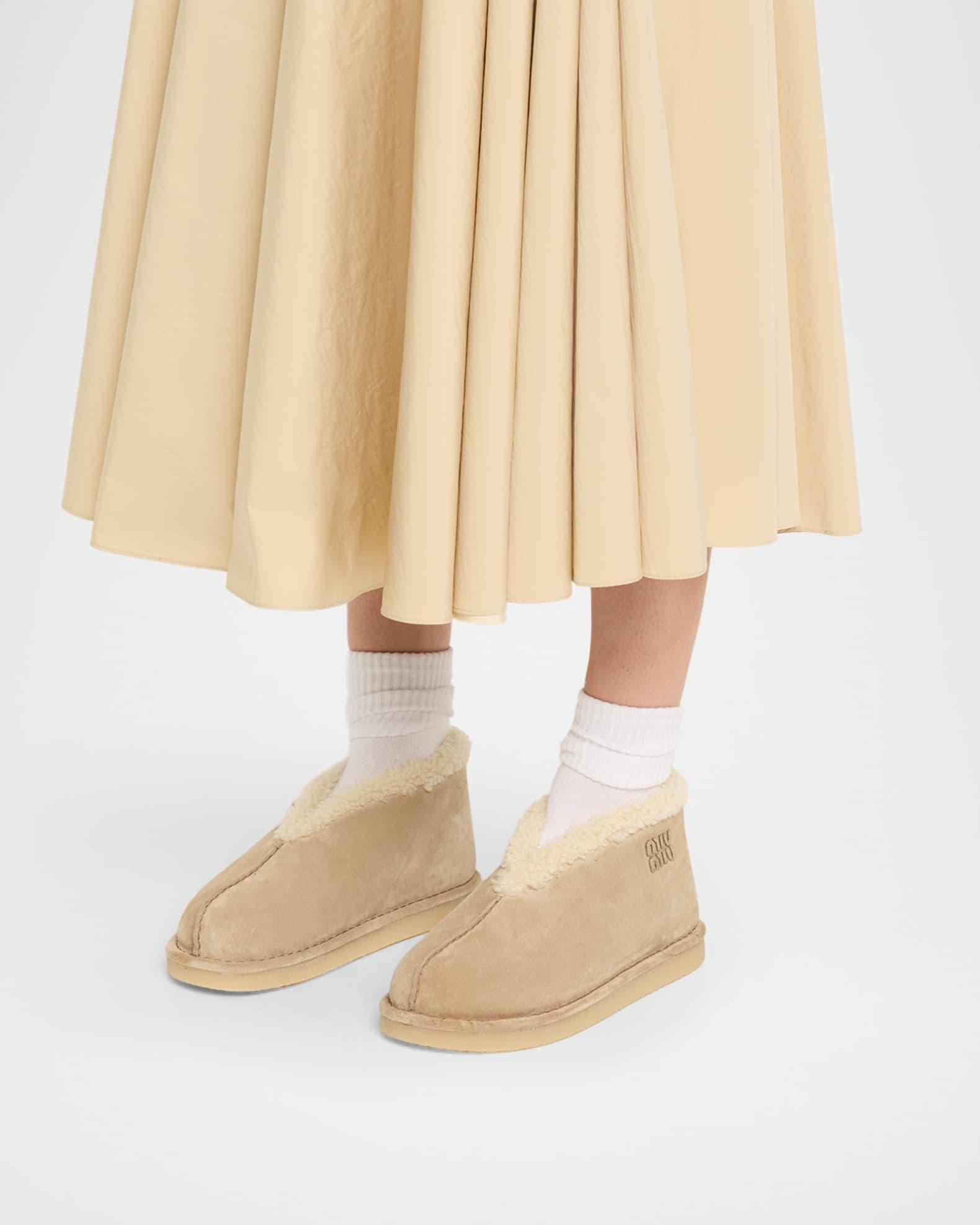 Suede Shearling-Lined Booties Product Image