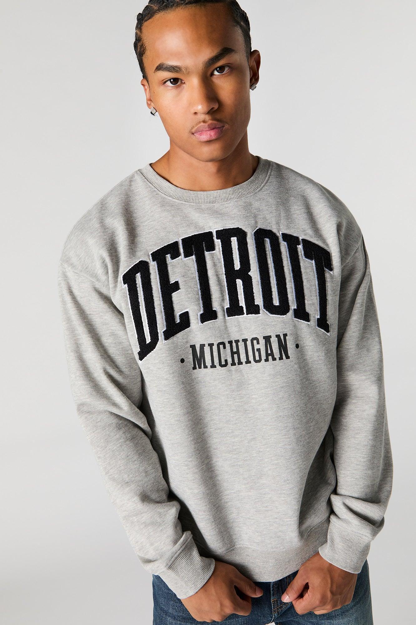 City Chenille Embroidered Fleece Sweatshirt Male Product Image
