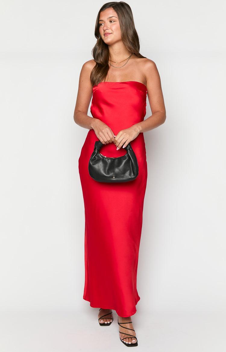 Cassander Red Strapless Maxi Dress Product Image