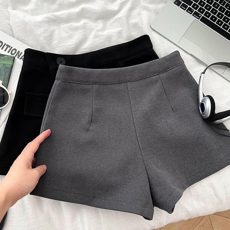 High Waist Plain Wrap Shorts Product Image