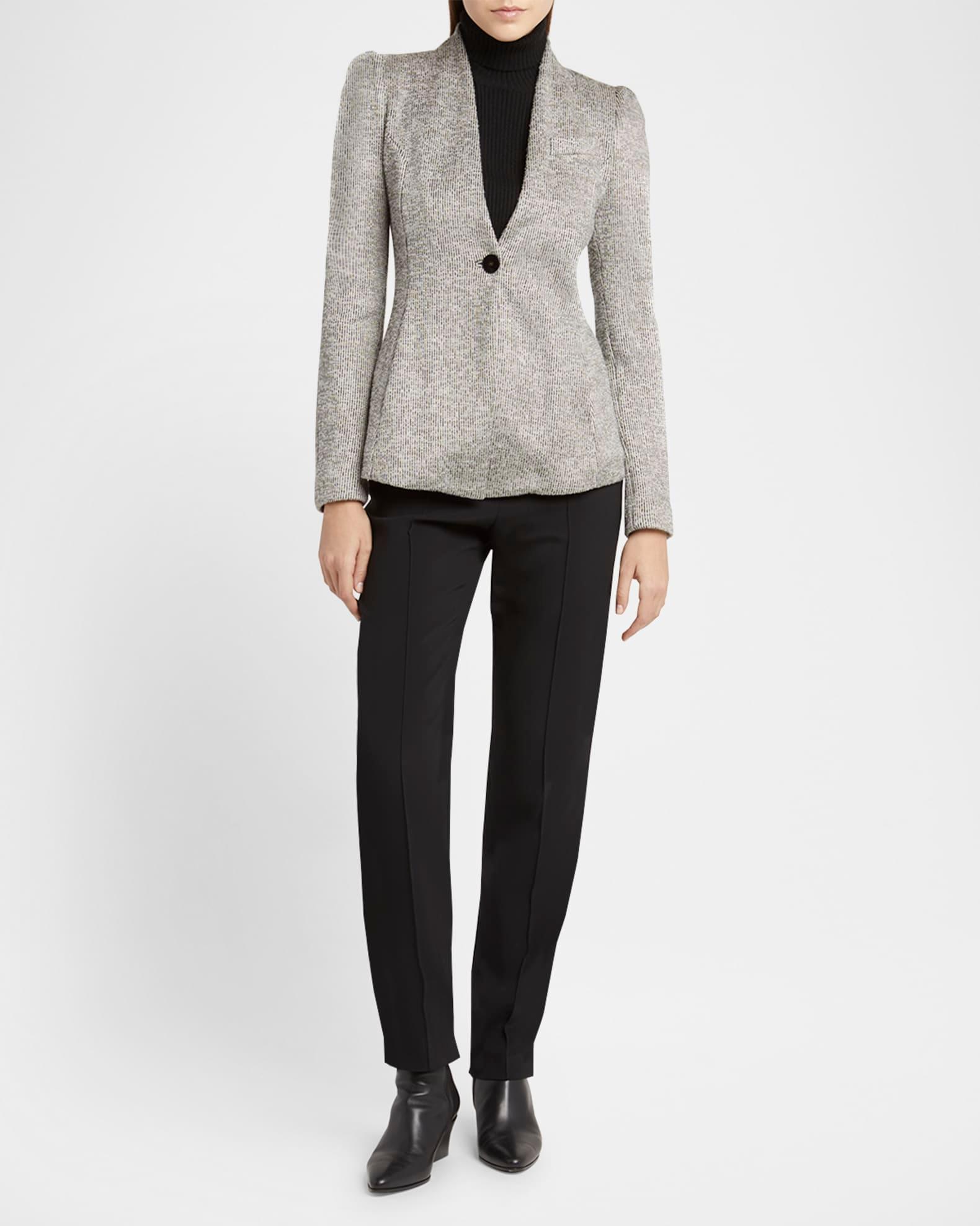 Textured Jersey Jacquard Single-Breasted Blazer Product Image
