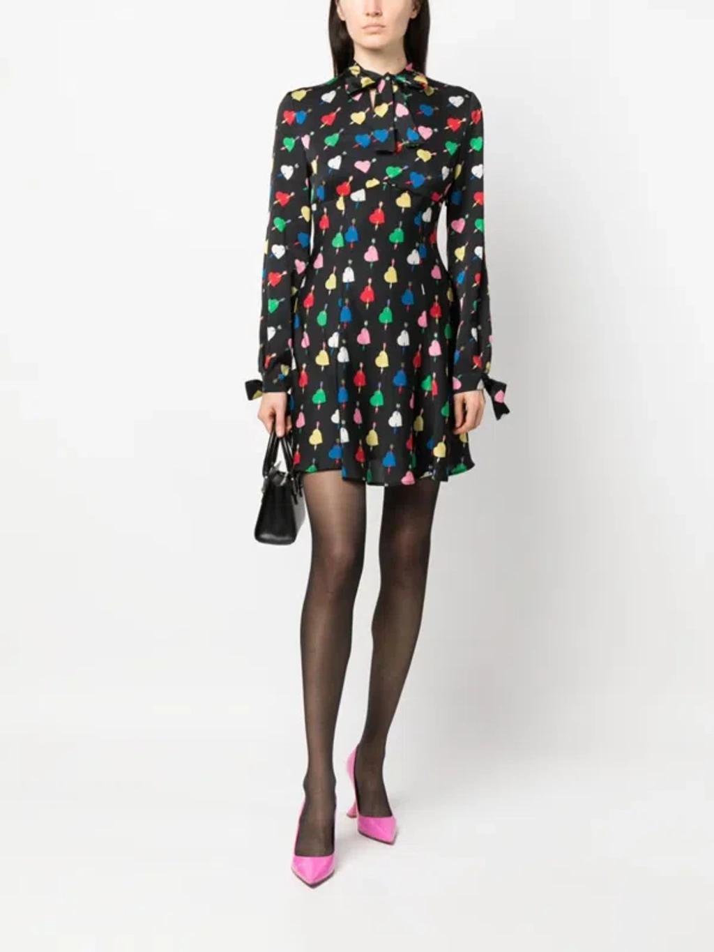 MSGM Dress Mini Heart In Nero Product Image