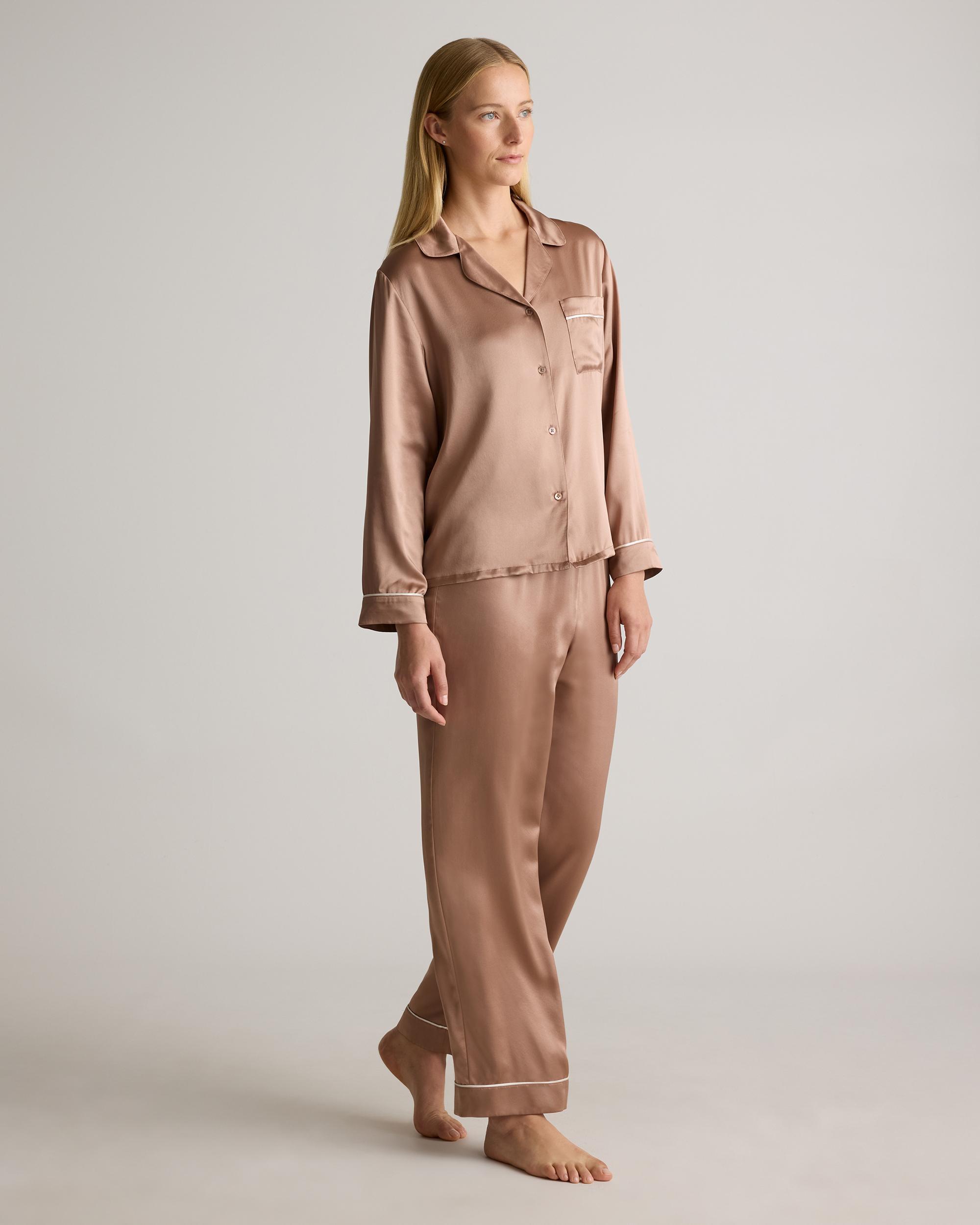 Quince | Women's Satin Pajama Long Sleeve Top Mulberry Silk Product Image