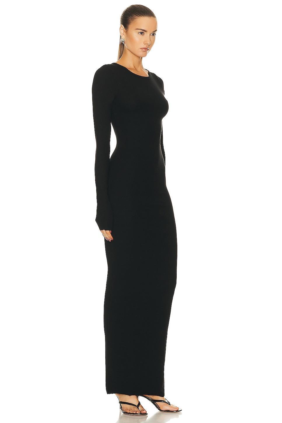 Eterne Long Sleeve Crewneck Maxi Dress in Black Product Image
