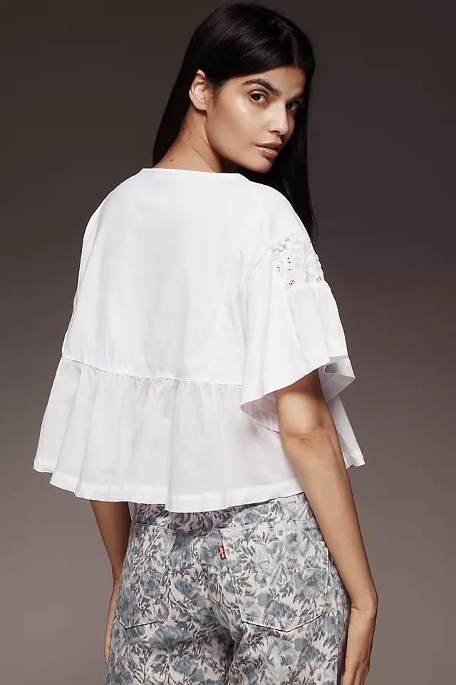 Maeve Short-Sleeve Embellished Swing Top Product Image