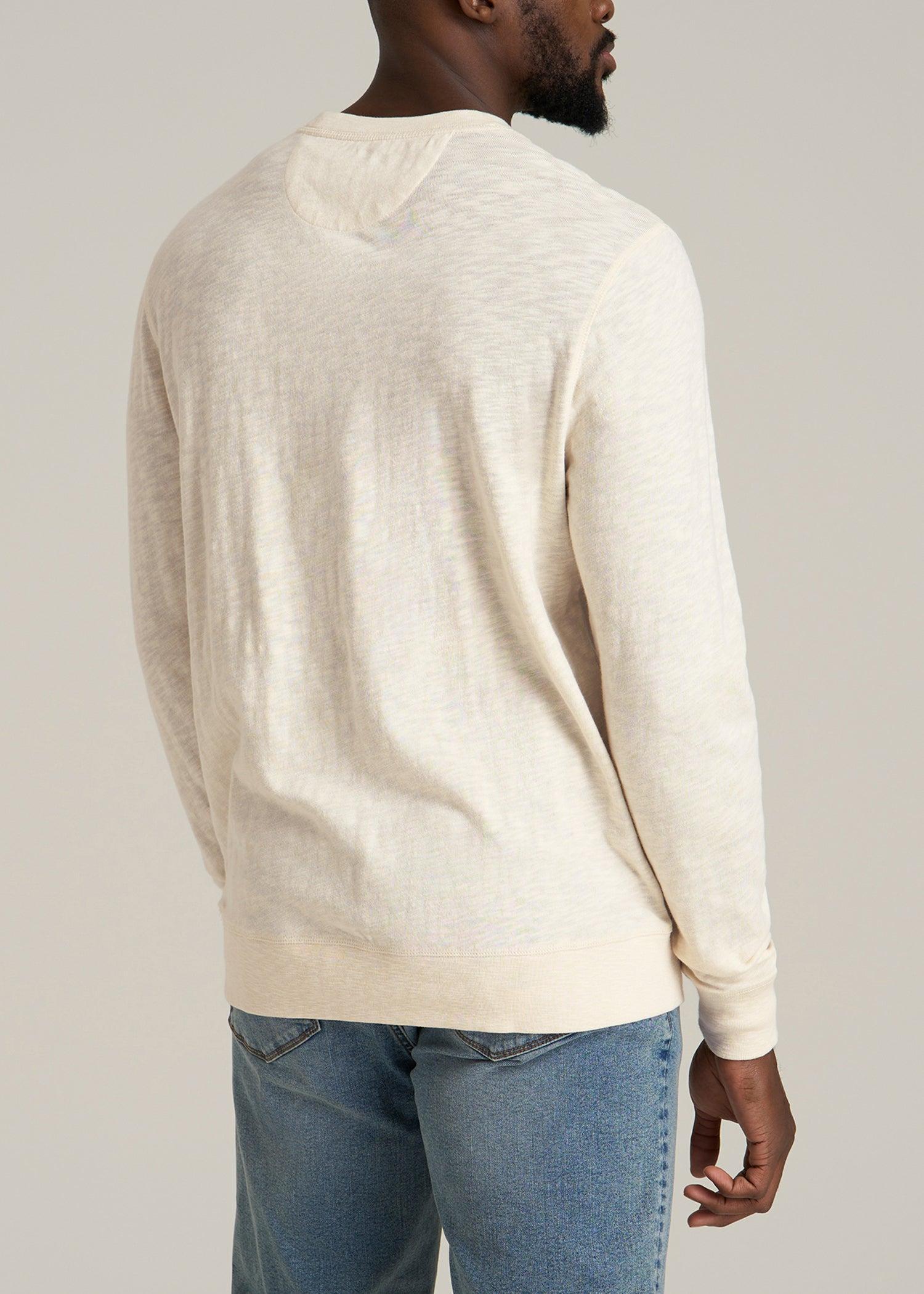 Sunwashed Slub Crewneck for Tall Men in Ivory White Product Image